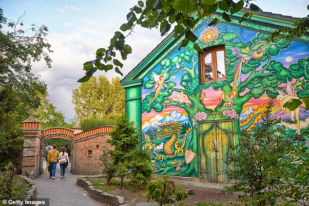 Colorful - Christiania's fashion community is becoming known for its artisan bakeries.  The photo shows the entrance to the district.